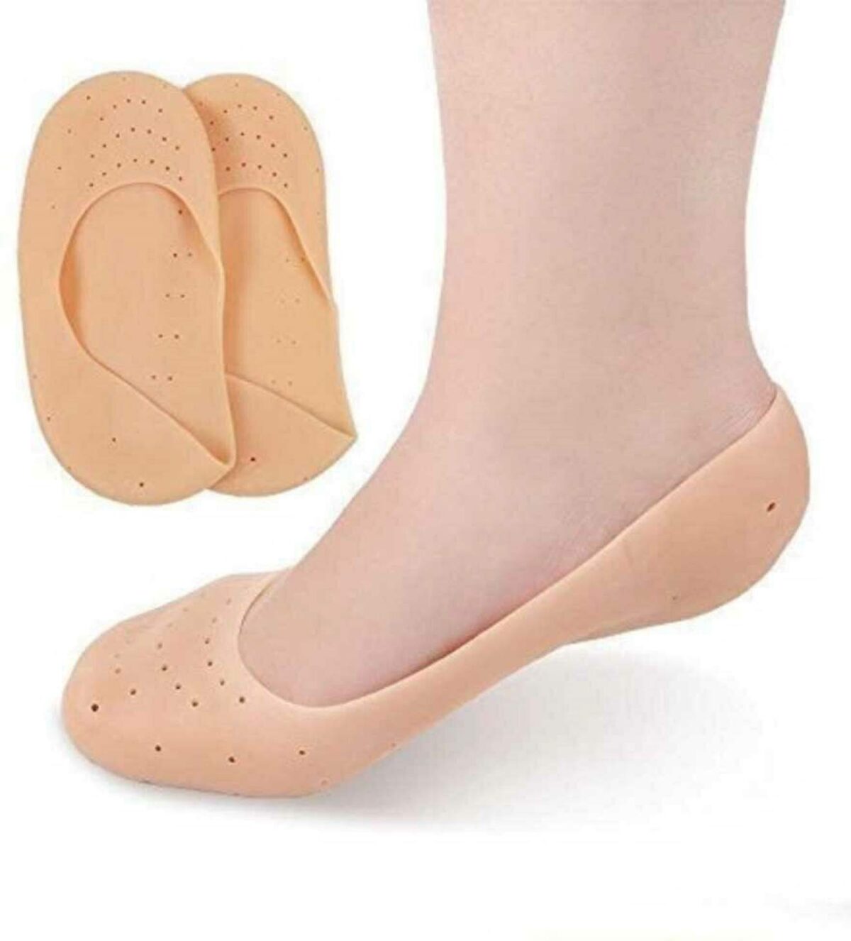 Silicone Heel Protector pain relief Anti Crack Gel Pad Socks Foot Support Pack of 1 j 1