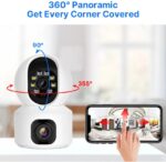 6MP Dual Lens ICSee WIFI Camera Dual Screen Smart Home Security Protection CCTV Indoor Camera Wireless