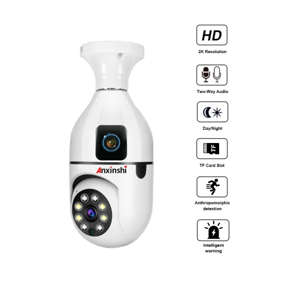 YIIOT 4MP E27 Bulb Wireless Dual Lens Camera