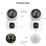 6MP Dual Lens ICSee WIFI Camera Dual Screen Smart Home Security Protection CCTV Indoor Camera Wireless