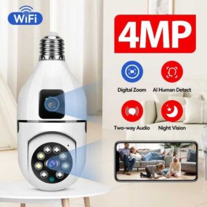 YIIOT 4MP E27 Bulb Wireless Dual Lens Camera