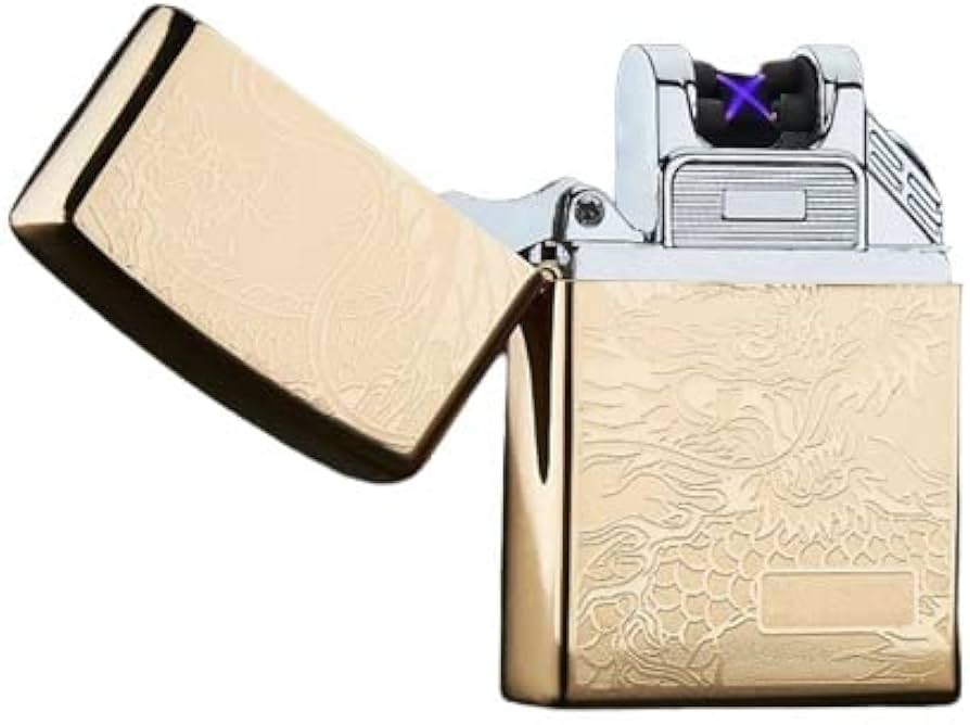 Dual X Laser Rechargeable Lighter - Leaves design