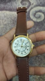 Universal Point Leather Strap With Maching Daily Watch