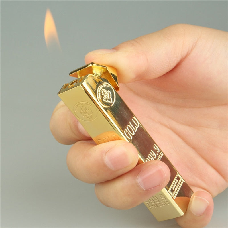 gold bar shaped lighter vintage kerosene lighter match key chain