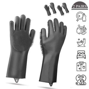 2 Pair Silicone Washing Gloves