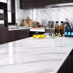 Self Adhesive White Marble Sheet for Kitchen