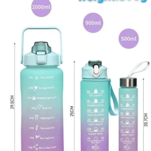 3 Piece Set Large Capacity Gradient Water Bottle