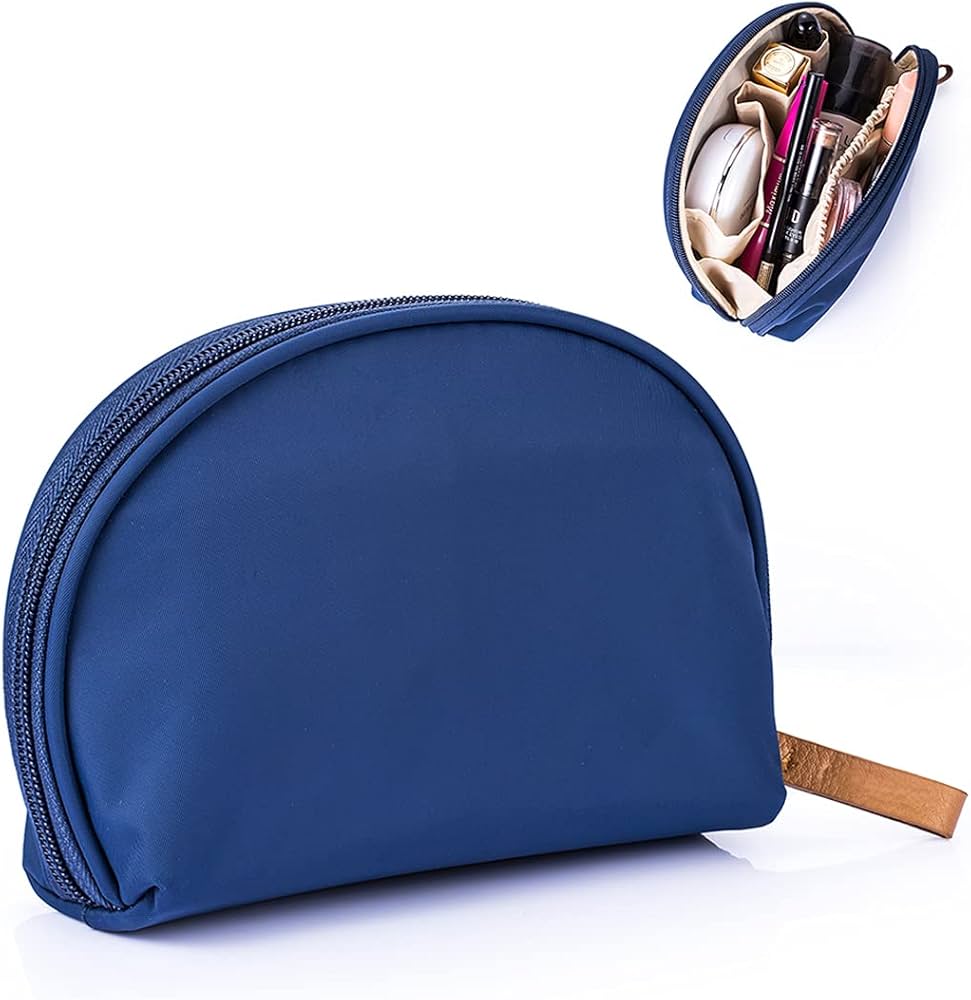 Half Moon Cosmetic Bag, Travel Makeup Pouch