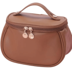 Leather Makeup Bag for Travel, Portable Cosmetic Organizer