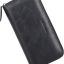 Leather Men Long Wallet Textured Black