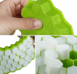 Pack of 3 Silicone Honeycomb Shape Ice Cube Tray with LID