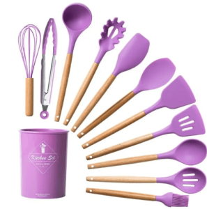 Silicone Non-Stick Cooking Spoon Set 12pc in Random Color