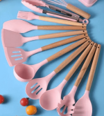 Silicone Non-Stick Cooking Spoon Set 12pc in Random Color