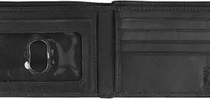 Steve Madden Men's Slim Leather Wallet Black