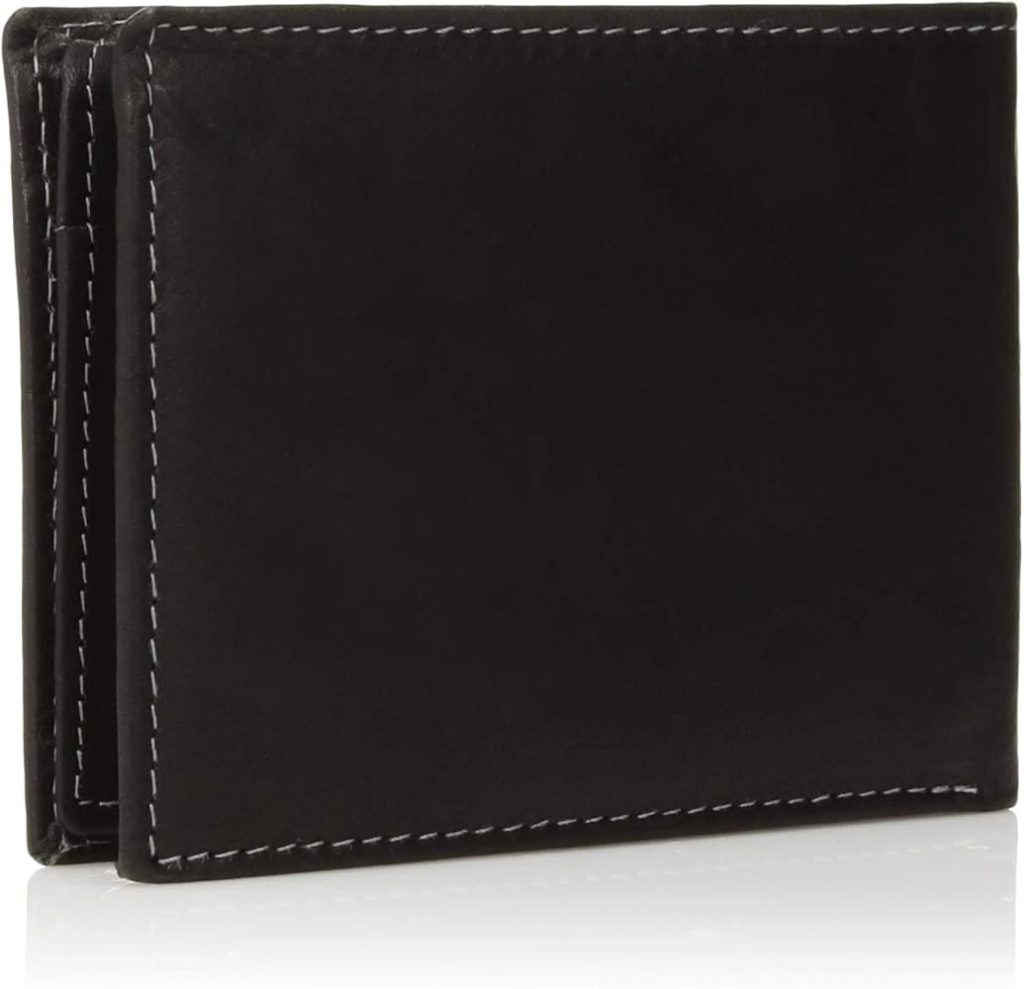 Steve Madden Men's Slim Leather Wallet Black