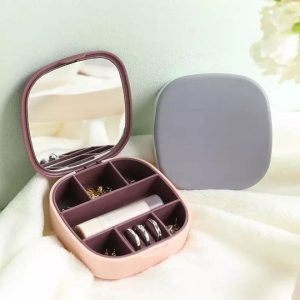 Portable Jewelry Box with Mirror