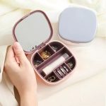 Portable Jewelry Box with Mirror