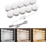 Vanity Light LED Bulbs for Makeup 10 Bulbs with 3 Light Modes